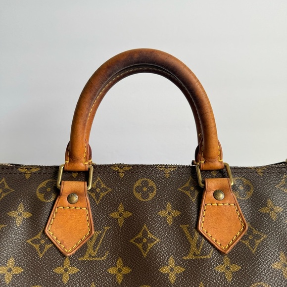Louis Vuitton Speedy 30 Bag Vintage LV Monogram Canvas Top Handle Soft Purse - Picture 5 of 17